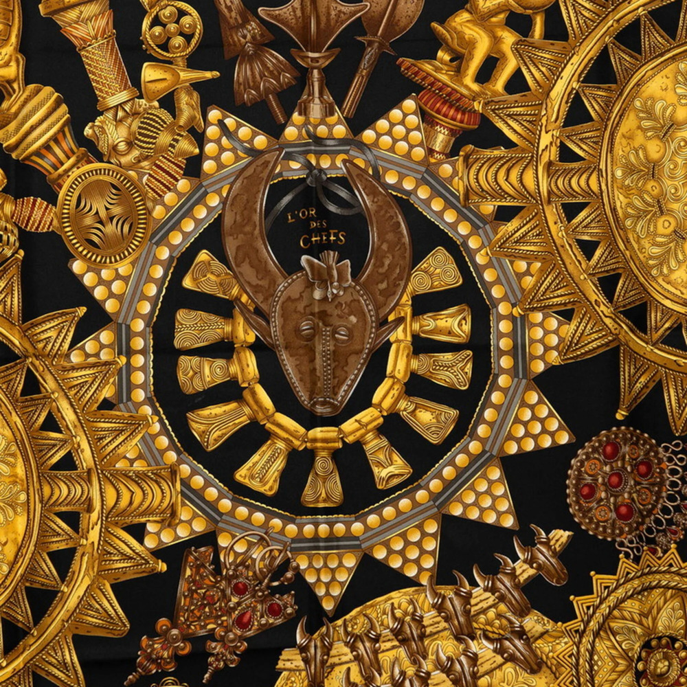 HERMES Black Silk Scarf - Picture 3 of 7